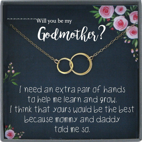 Godmother Proposal Gift for Godmother Necklace for Godmother Gift Will you be my Godmother Card