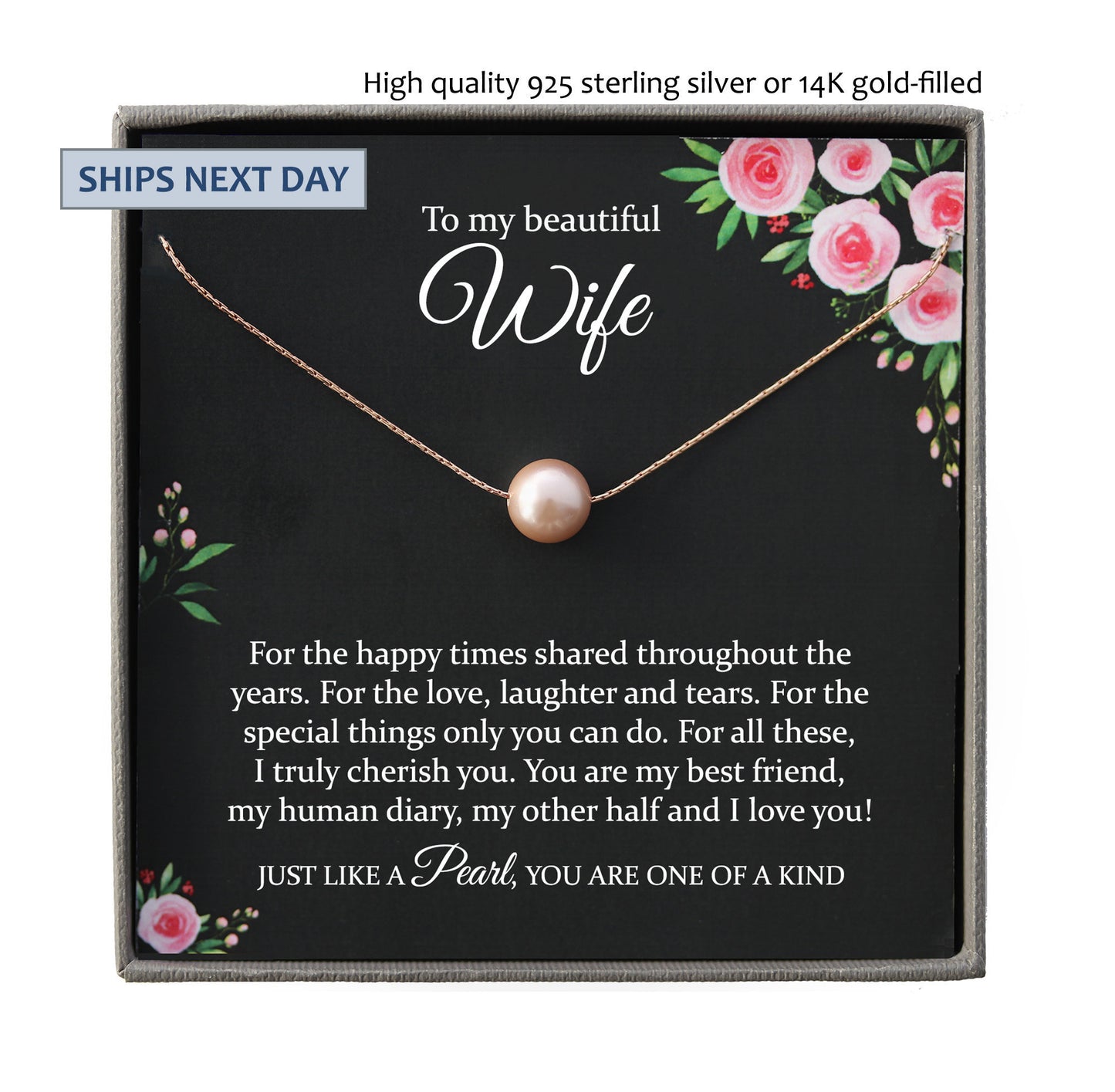 Wife Gift for Wife Christmas Gift, Wife Necklace Wife Birthday Gift from Husband to Wife Gift ideas Best Wife Ever Gift Wifey gift