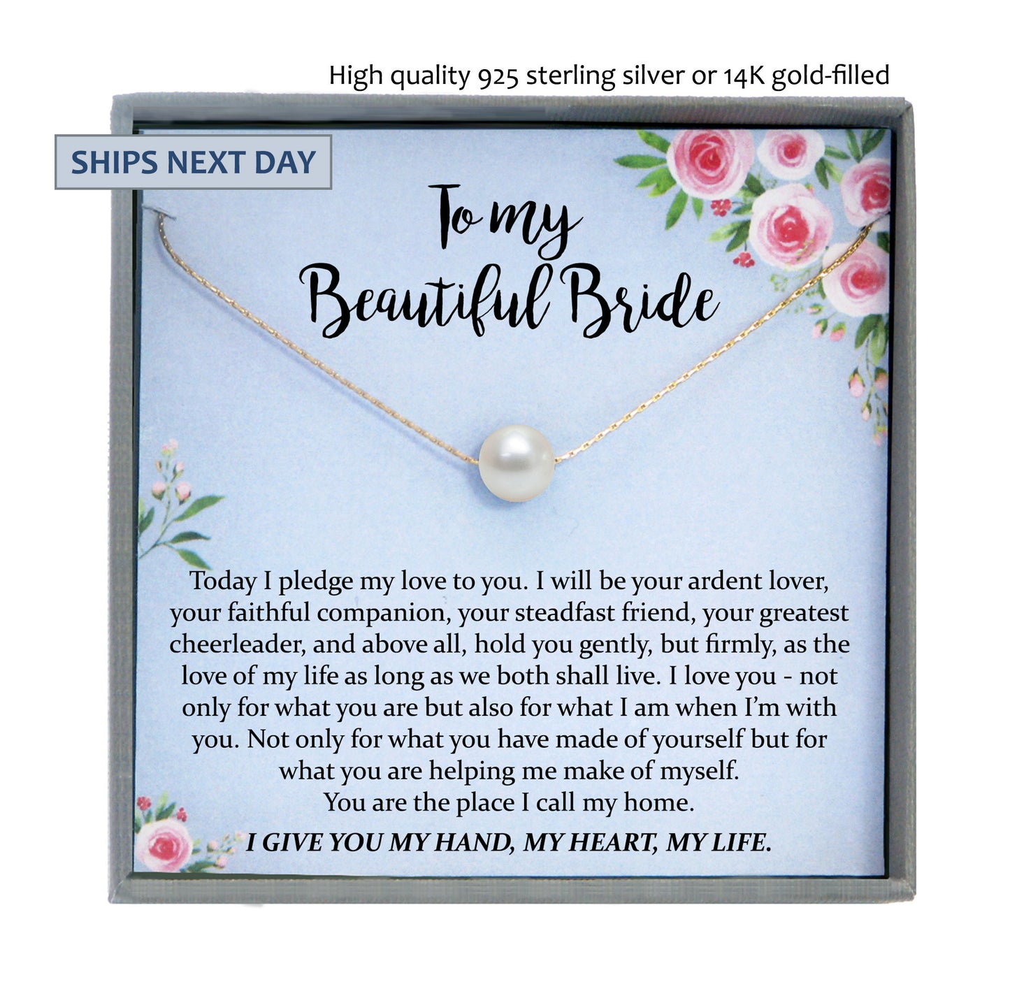 Wedding Day Gift for bride from Groom, To my Beautiful Bride Gift from Groom to Bride Gift Wedding Day