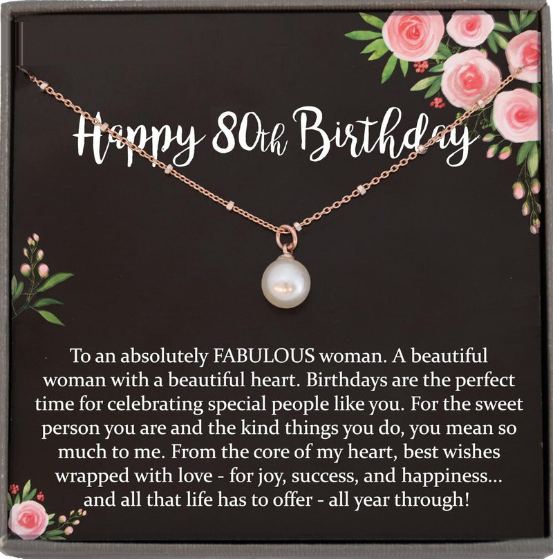 80th Birthday Gift for Women, 80 year old birthday gift, 80th birthday necklace, gift for 80 year old woman
