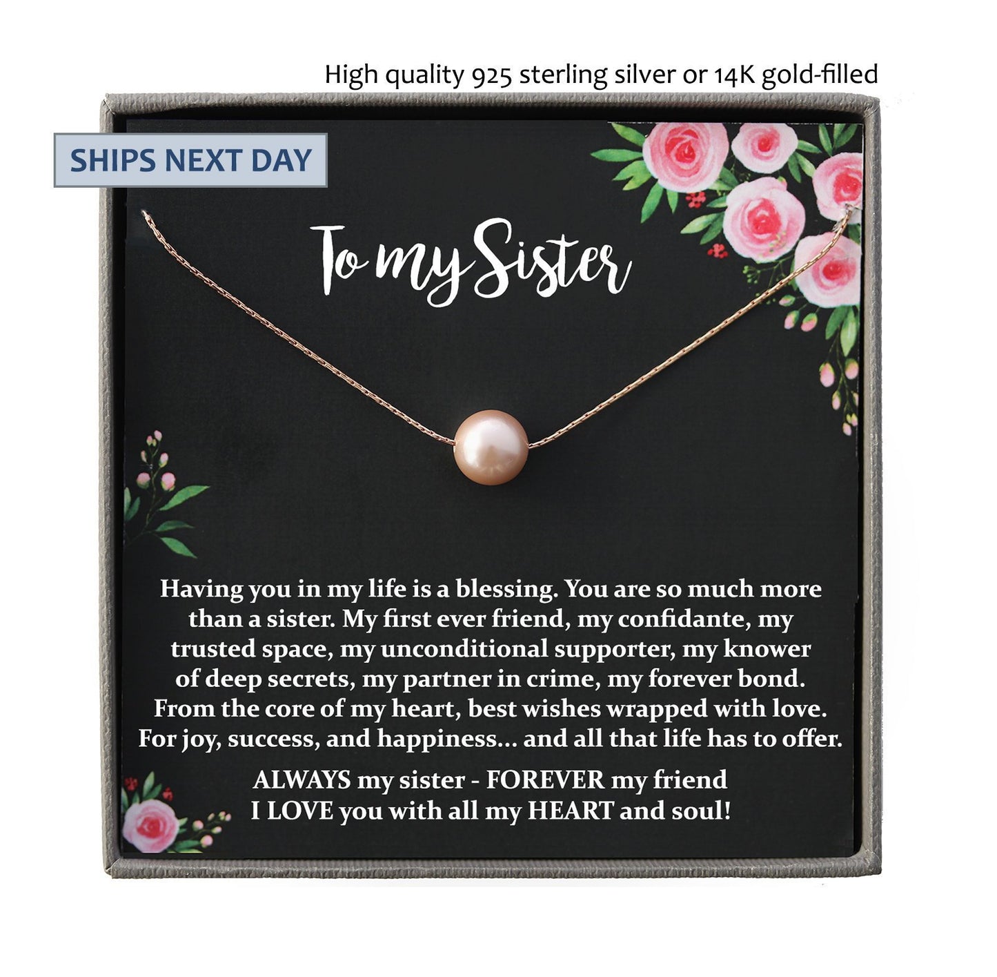 Sister Necklace for Sister Gift Ideas, Sister Birthday Gift, Sisterhood Gift, Big Sister Gift, Sister Jewelry