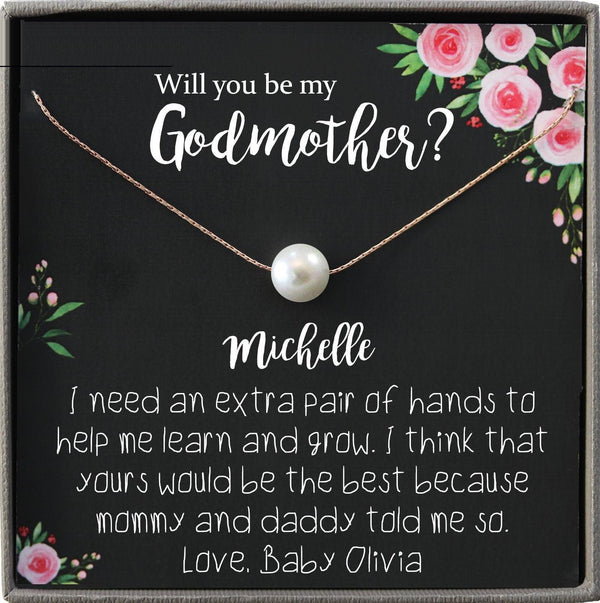 Godmother Proposal Gift for Godmother Necklace for Godmother Gift Will you be my Godmother Card