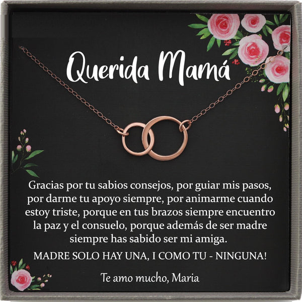 Mama te quiero Regalos Para Madre Mom Necklace In Spanish Spanish Family  Gifts Mom Gift Message