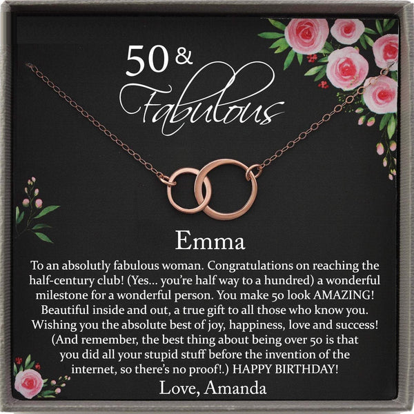 Funny 50th Birthday Gift for Women, Fifty and Fabulous Gift Ideas, Funny Birthday Card