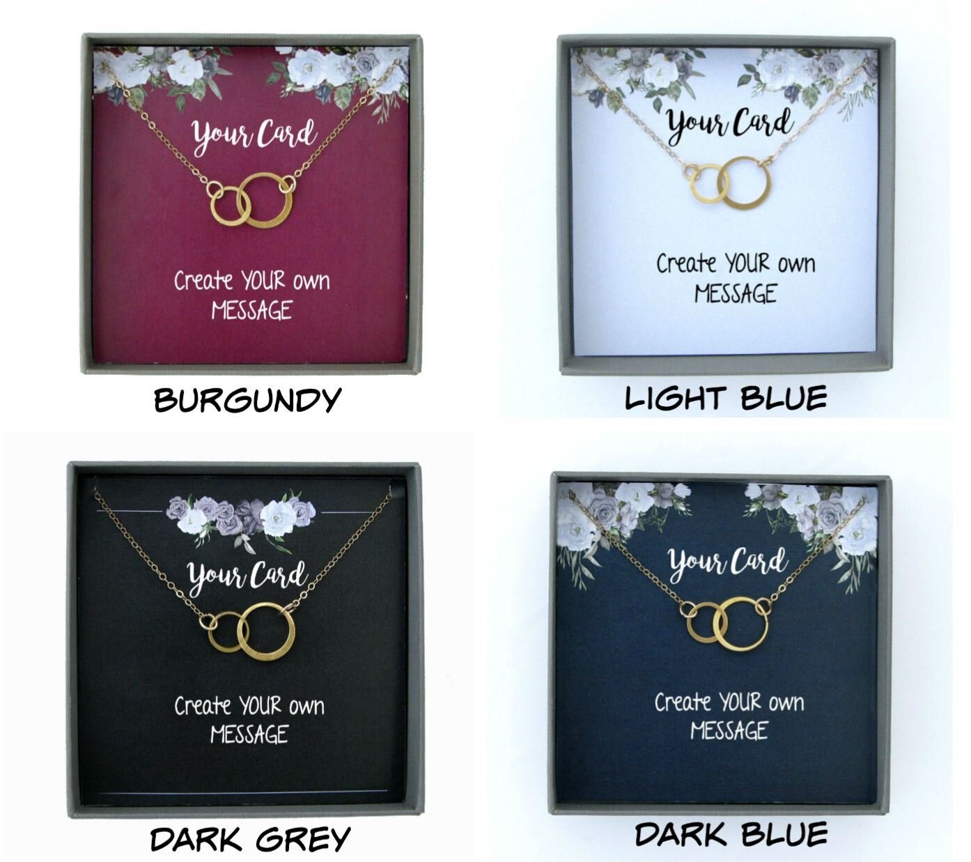 Personalized Gift Ideas for Women, Personalized Jewelry with Custom Message, Custom Greeting Card, Personalized Necklace with Card