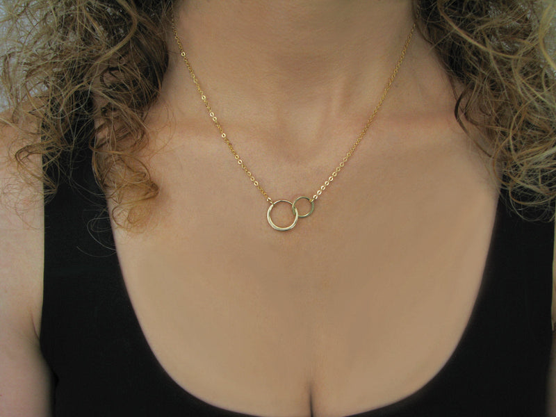 22nd Birthday Gift Necklace, Twenty two birthday gift ideas, Jewlery Gift For Her, 2 Interlocking Circles