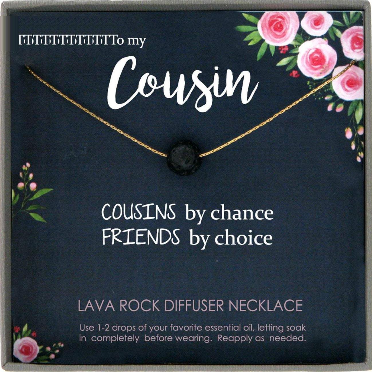 Cousin Gifts for Women Oil Diffuser Necklace Diffuser Jewelry Aromatherapy Necklace Lava stone Lava Stone Diffuser Necklace
