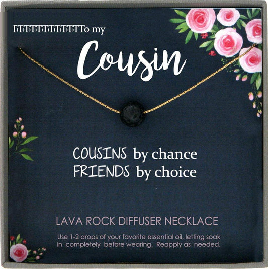 Cousin Gifts for Women Oil Diffuser Necklace Diffuser Jewelry Aromatherapy Necklace Lava stone Lava Stone Diffuser Necklace