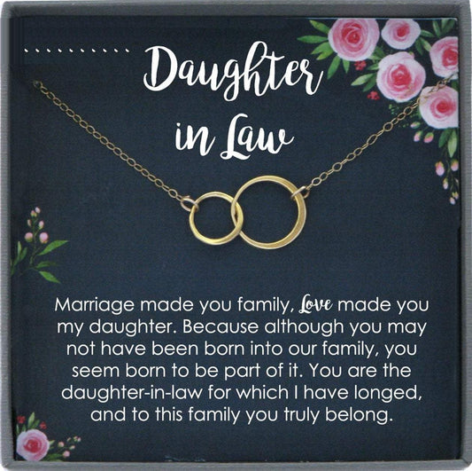Daughter in Law Gift for Daughter-in-Law Gift from Mother in Law Daughter-in-law Necklace, Interlocking Circles Necklace