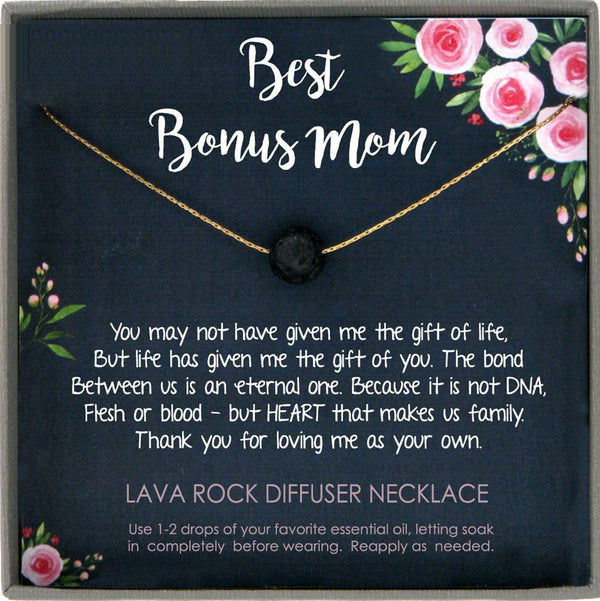 Bonus Mom Gift Necklace: Oil Diffuser Necklace, Diffuser Jewelry, Aromatherapy Necklace, Lava stone necklace, lava stone Diffuser Necklace