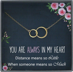 Long Distance Friendship Necklace Best Friend Long Distance Relationship Moving Away Gift Farewell gift Family Mom