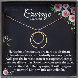 Encouragement Gift, Courage Dear Heart Necklace, Strength necklace, Sympathy gift, Cancer survivor gift, Empathy gift