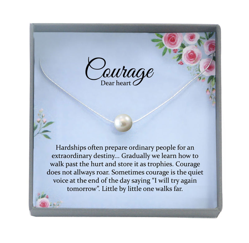 Encouragement Gift, Courage Dear Heart Necklace, Strength necklace, Sympathy gift, Cancer survivor gift, Empathy gift
