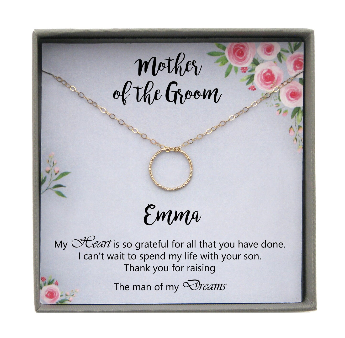 Thank you for raising the man of my dreams Necklace, Mother in law wedding gift from bride