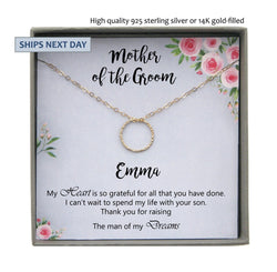 Thank you for raising the man of my dreams Necklace, Mother in law wedding gift from bride
