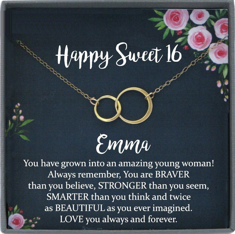 Sweet 16 gift, 16th birthday gift girl necklace, sweet 16 necklace