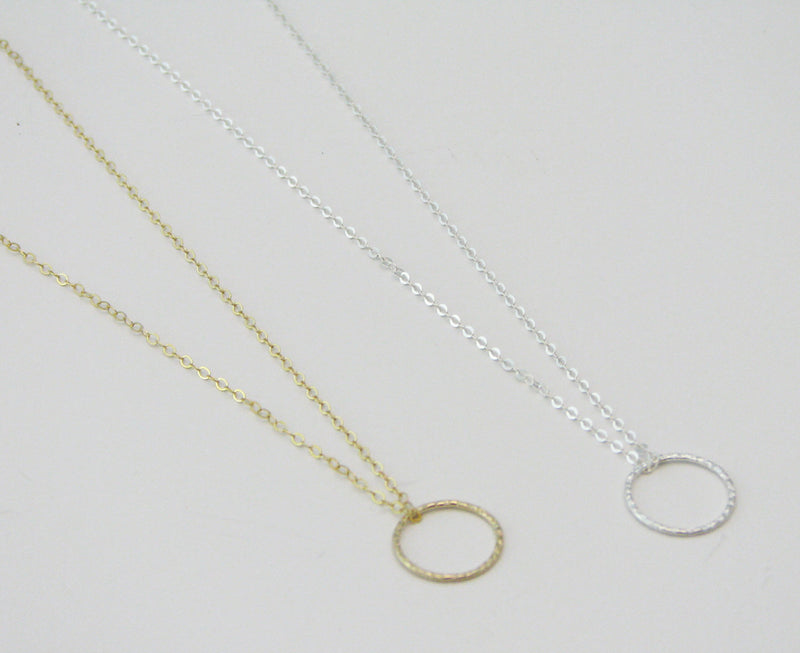 Gold Circle Necklace, Gold Karma Necklace, Eternity Necklace, Dainty