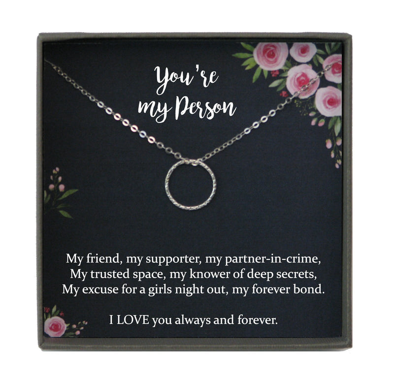 Youre my Person Necklace, You are my Person Gift, Best Friend Necklace, you&#39;re my person Friendship bff