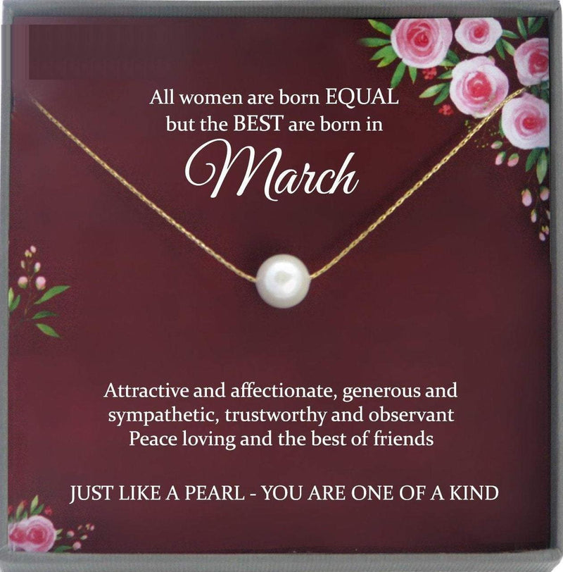 March Birthday Gift March gifts, gift for March birthday, queens are born in March necklace
