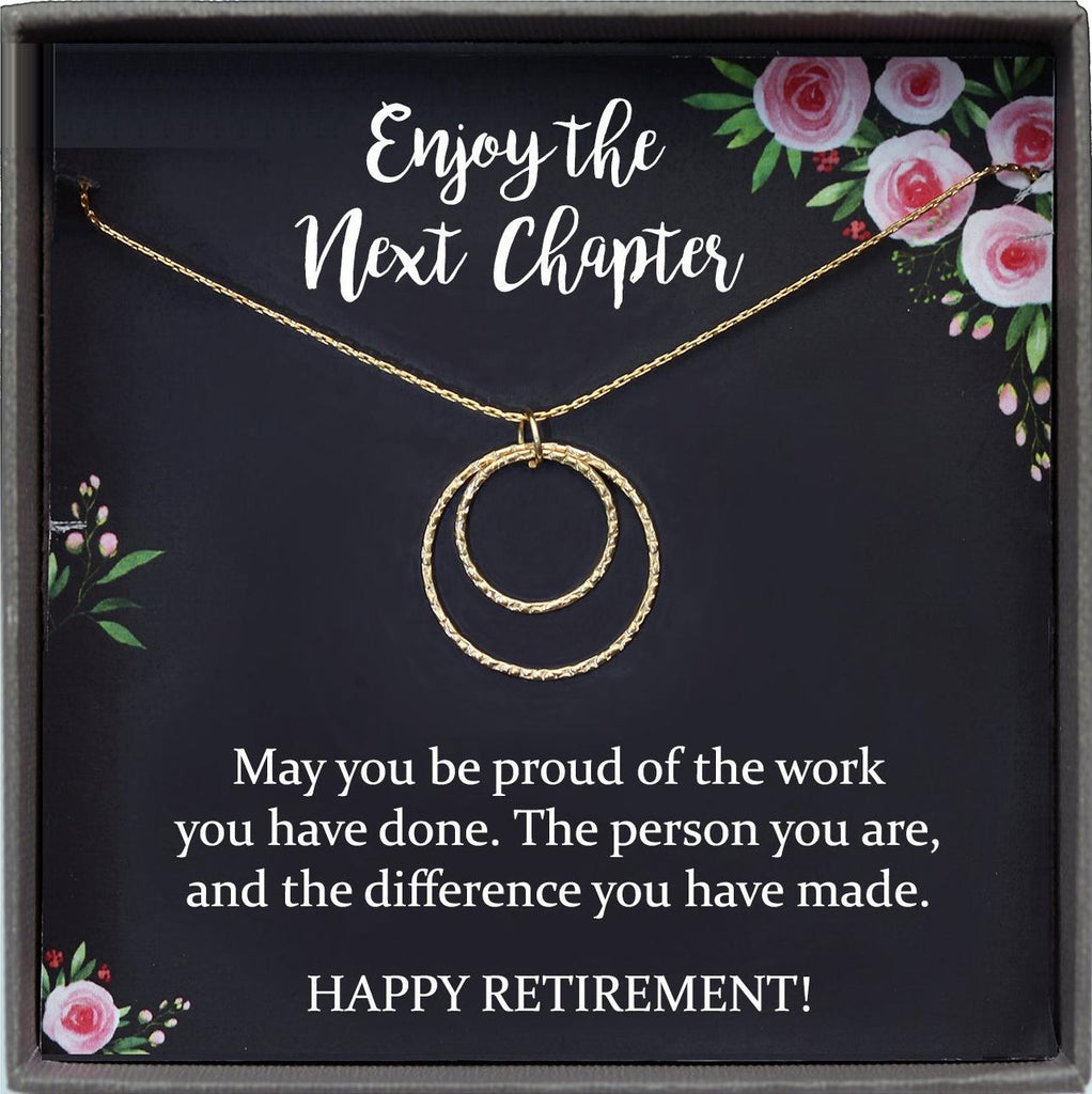 Retirement Gifts for Women Necklace, Teacher Retirement Gift