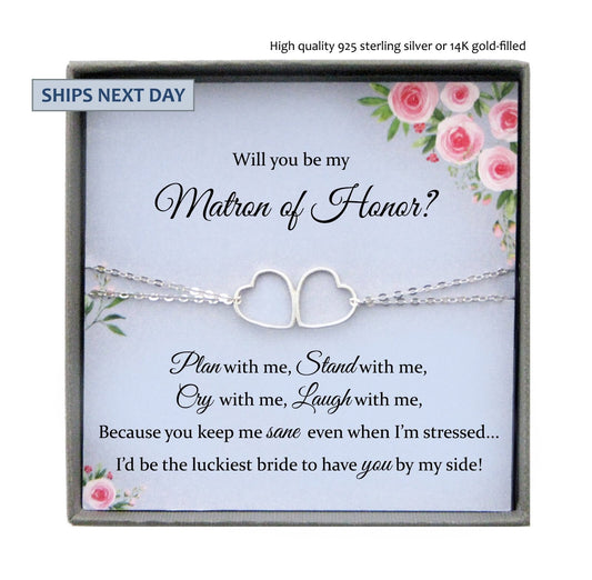 Matron of Honor Proposal Gift Bracelet, Will you by my Matron of Honor Gift MOH proposal gift