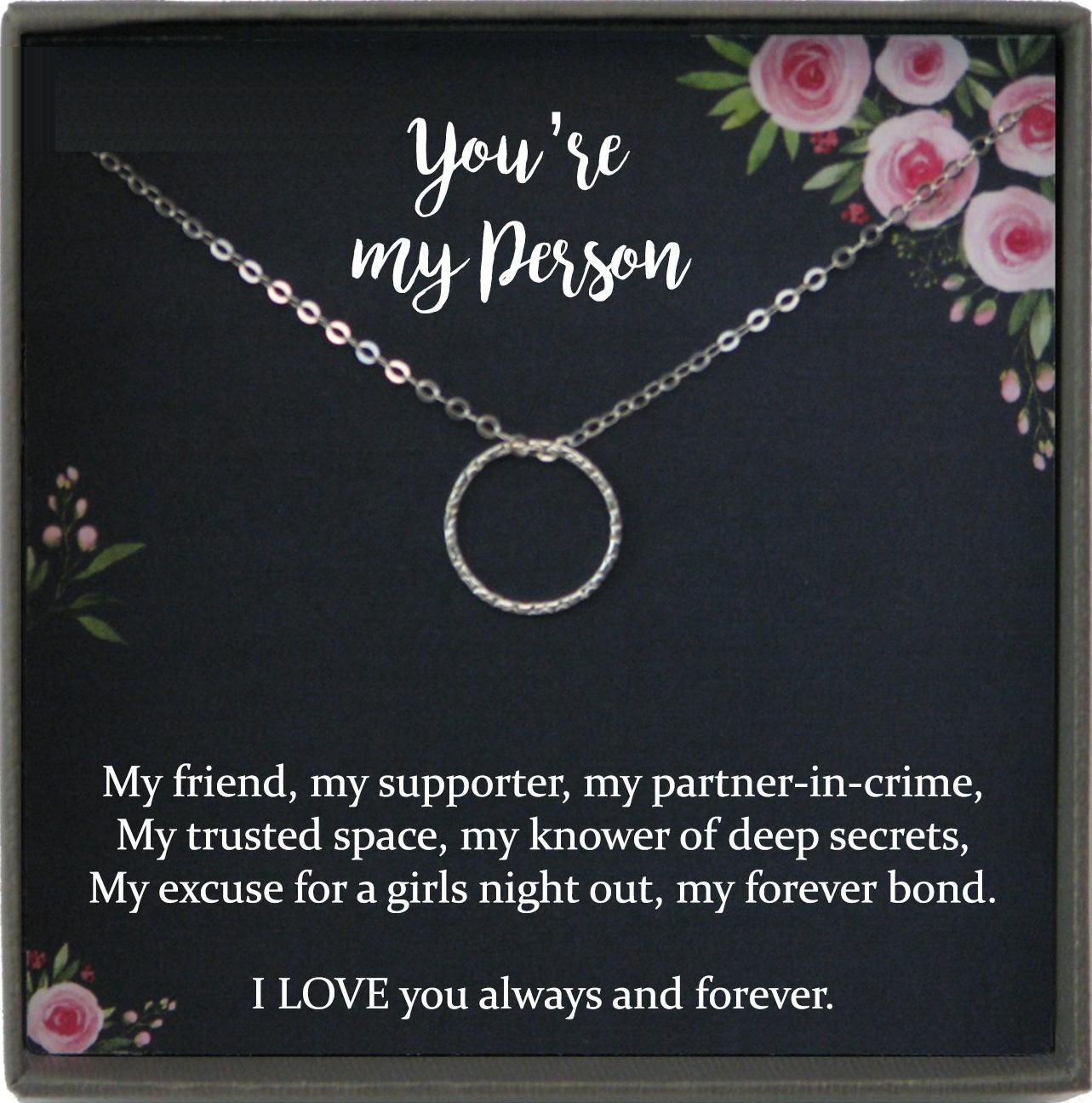 Youre my Person Necklace, You are my Person Gift, Best Friend Necklace, you're my person Friendship bff