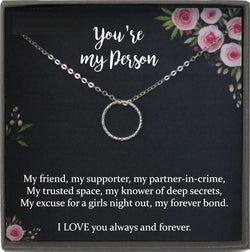 Youre my Person Necklace, You are my Person Gift, Best Friend Necklace, you&#39;re my person Friendship bff