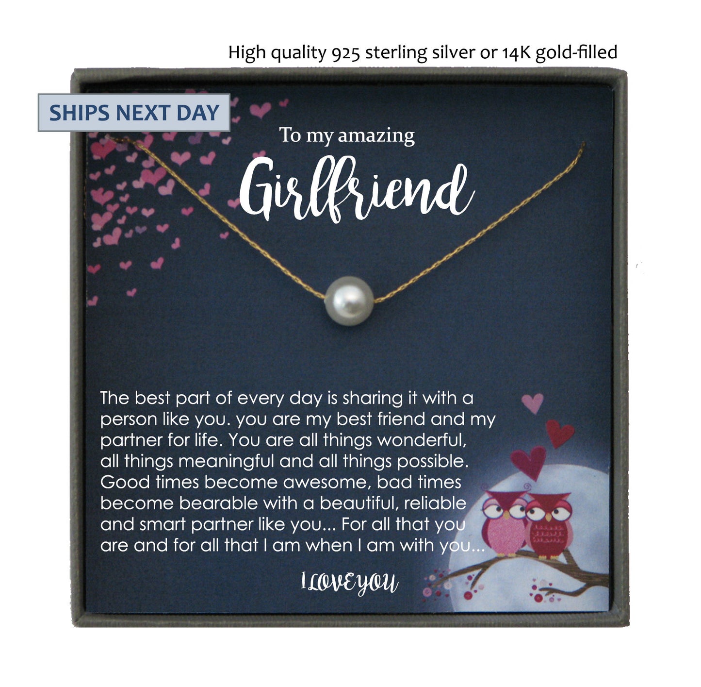 Gift for Girlfriend Gift Ideas, Girlfriend Necklace, girlfriend jewelry necklace for Girlfriend