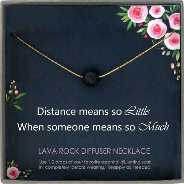 Long Distance Friendship Necklace for Best Friend Long Distance Gift for Best Friend Female, Long Distance Relationship Lava Necklace Women
