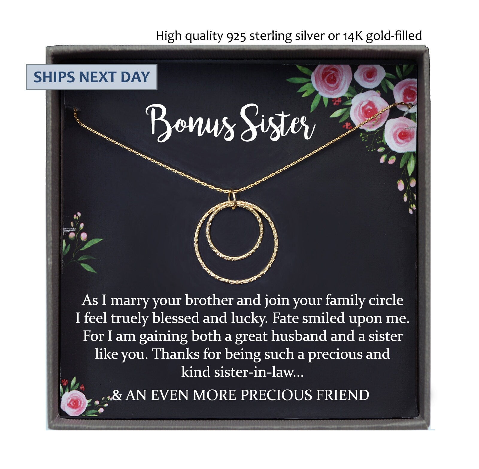 Sister of the Groom Gift from Bride Sister in Law Wedding Gift from Bride to Sister in Law Gift to Sister in Law Necklace Gift Necklace