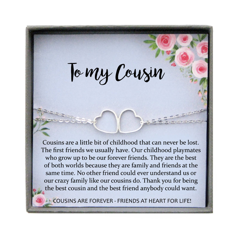 Cousin Gifts for Women, Cousin Bracelet for Cousins Gift, Cousin best friend, Cousin Birthday Gift, cousins by chance friends by choice