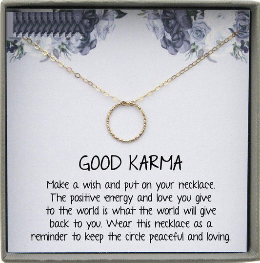 Karma Necklace Silver Eternity Necklace Silver Circle Necklace, Dainty Gold filled necklace, Dainty Necklaces for women