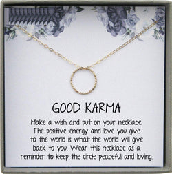Gold Circle Necklace Dainty Gold Filled Circle Necklace Karma