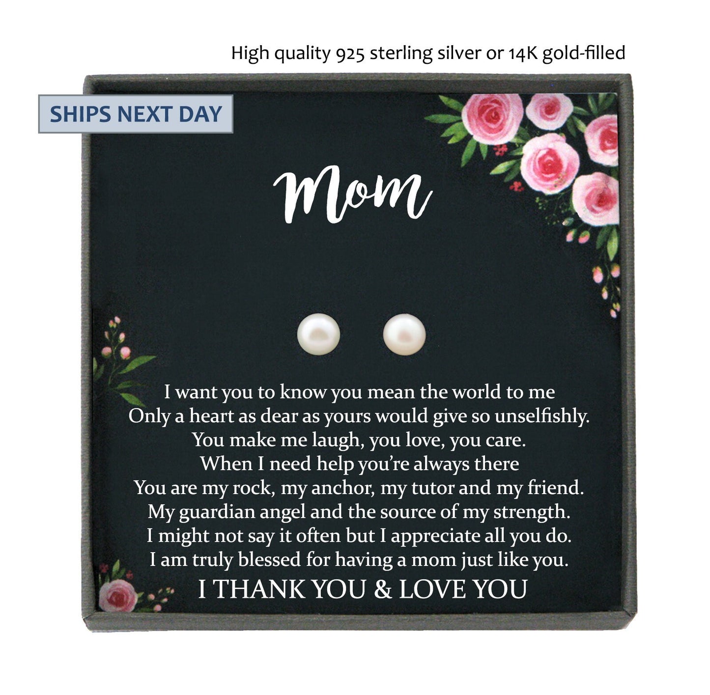 Mother of the Bride Earrings, Mother of the Bride Gifts for mom from daughter, earrings for mom, Pearl stud earrings sterling silver