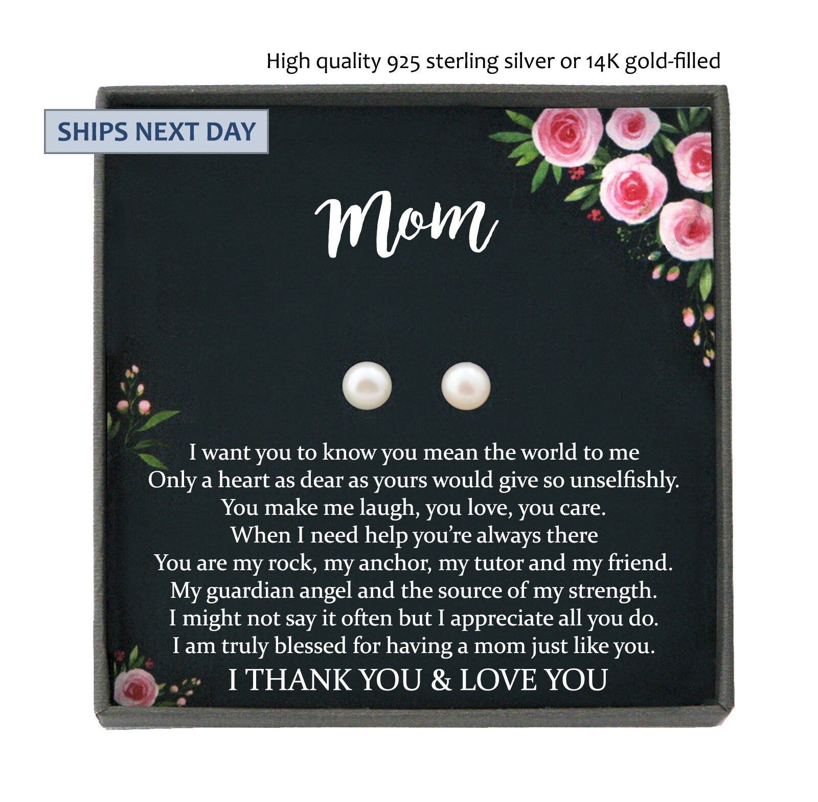 Mother of the Bride Earrings, Mother of the Bride Gifts for mom from daughter, earrings for mom, Pearl stud earrings sterling silver