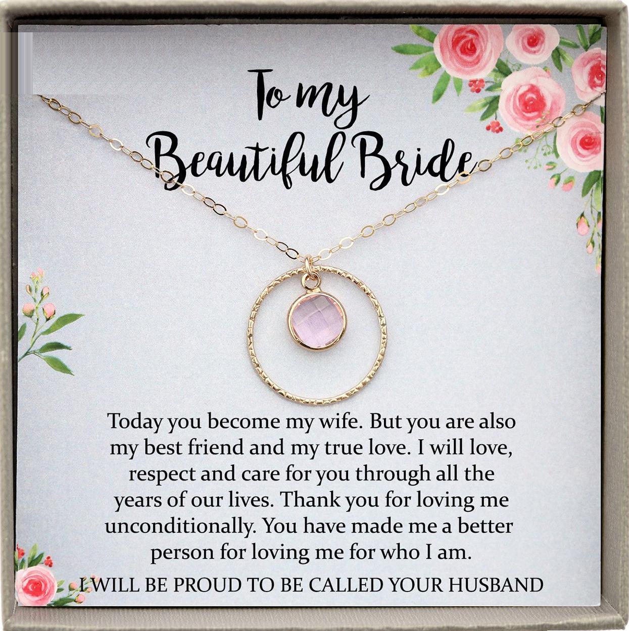 Wedding Day Gift for bride from Groom, To my Beautiful Bride Gift from Groom to Bride Gift Wedding Day