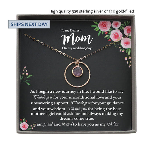 Mother of the Bride Gift from Daughter Mother of the Bride Necklace from Bride Eternity Necklace Mom of Bride Gift To Mom from Bride