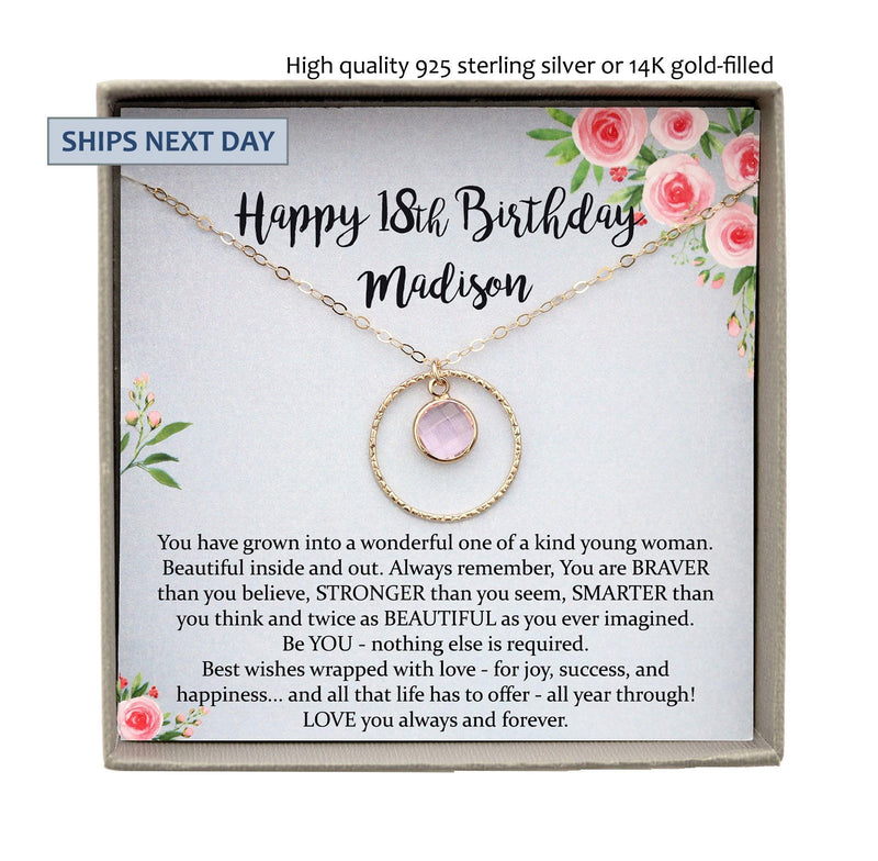 Anavia Happy 18th Birthday Gifts Stainless Steel Fashion Necklace Birthday  Card Jewelry Gift for Girl, Birthday Gift for Daughter-[Gold Cube,  Blue-Purple Gift Card] - Walmart.com