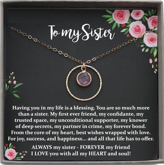 Sister Birthday Gift for Sister gift Ideas Sister Necklace, unique birthday gifts for sister from brother, gift from brother to sister