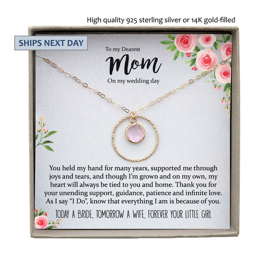 Mother of the Bride Gift from Daughter To Mom Wedding Gift from Bride to Mom gift Necklace Mom of Bride Gift To Mom from Bride gift ideas