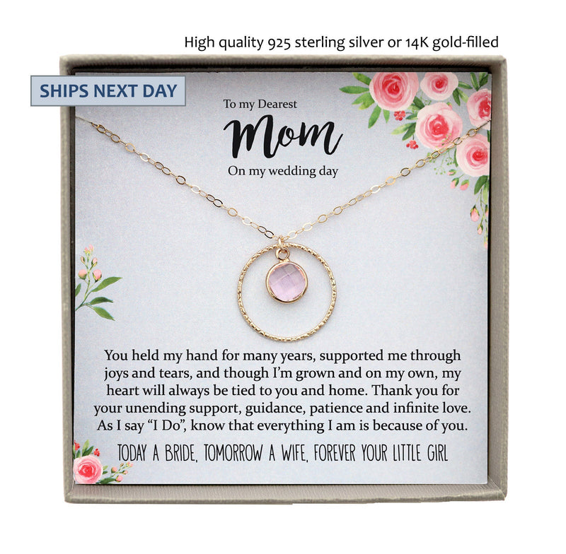 Mother of the Bride Gift from Daughter To Mom Wedding Gift from Bride to Mom gift Necklace Mom of Bride Gift To Mom from Bride gift ideas