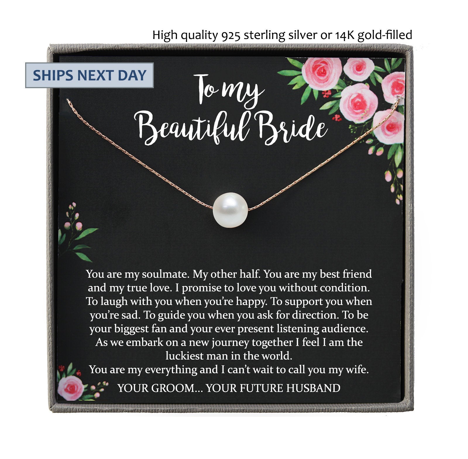 Wedding Day Gift for bride from Groom, To my Beautiful Bride Gift from Groom to Bride Gift Wedding Day