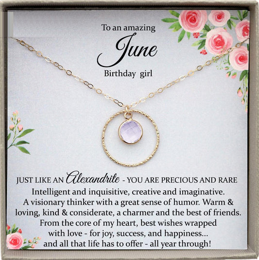 June Birthday Gift, June Birthstone Necklace, Alexandrite Necklace, June Necklace, Swarovski Alexandrite pendant Birthday Gifts for Her June