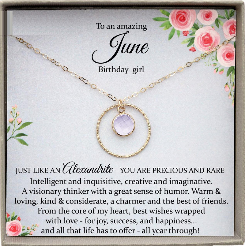 June Birthday Gift, June Birthstone Necklace, Alexandrite Necklace, June Necklace, Swarovski Alexandrite pendant Birthday Gifts for Her June
