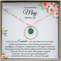 May Birthstone Necklace, May Birthday Gifts, May Necklace, Swarovski Crystal Necklace Emerald Necklace, Birthday Gifts for Her