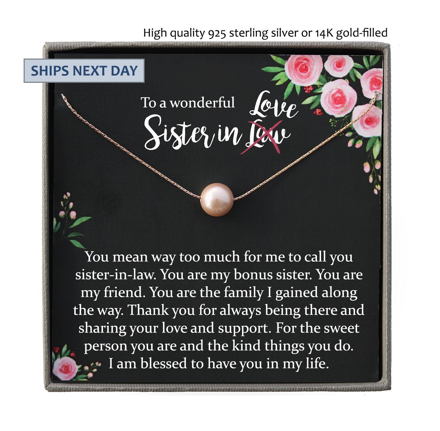 Sister in Law Necklace Sister-in-Law Birthday Gift for Sister in Law Gift from Bride best sister in law ever