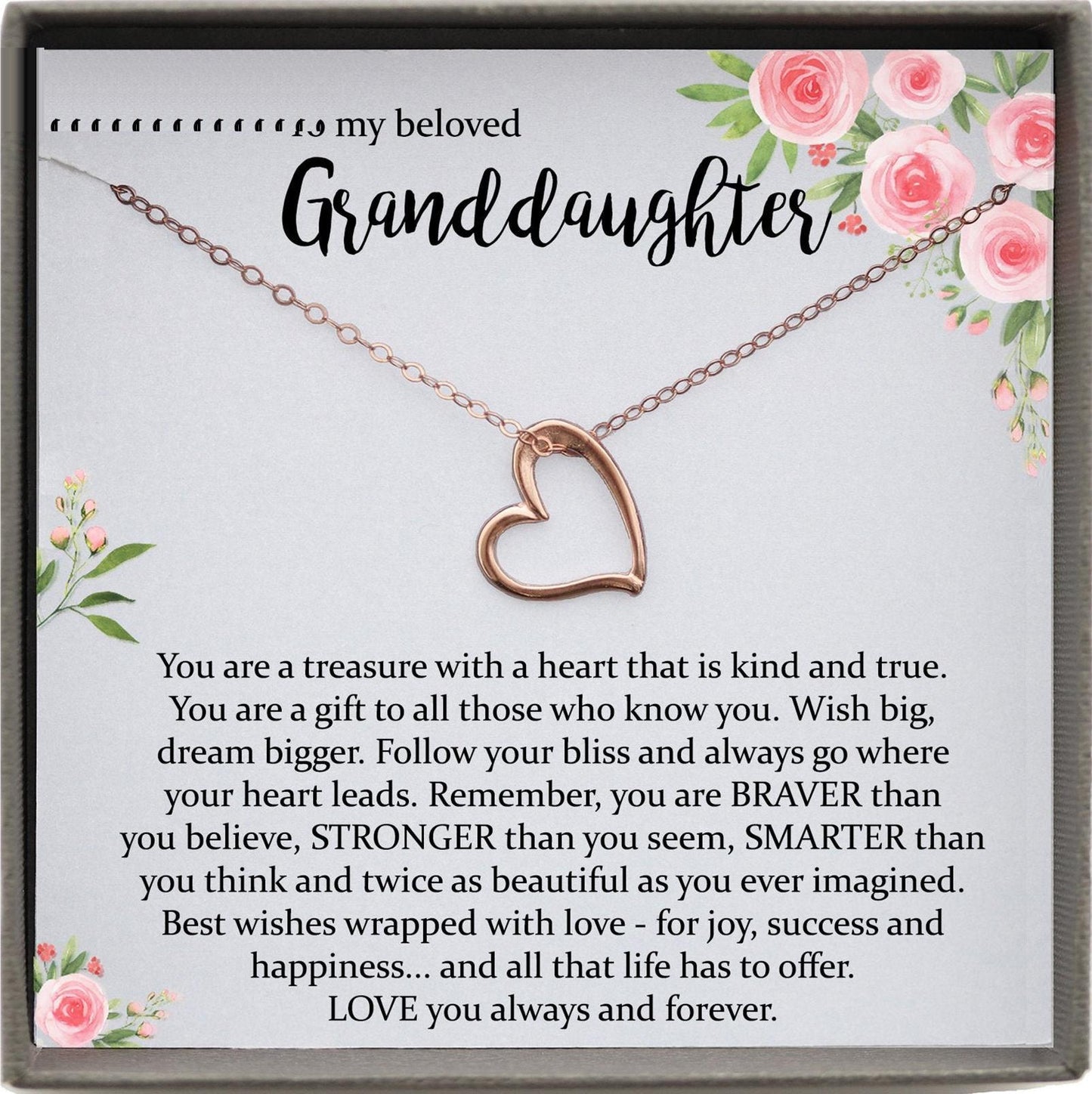 Granddaughter Gift from Grandma, Granddaughter Necklace, Granddaughter Birthday gift, Granddaughter Wedding Gift