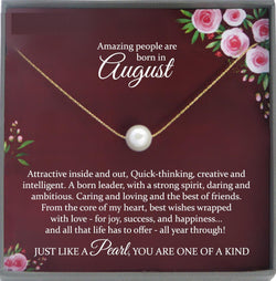 August Birthday Gift August gifts, August Birthday Gifts for her, Floating Pearl Necklaces for Woman