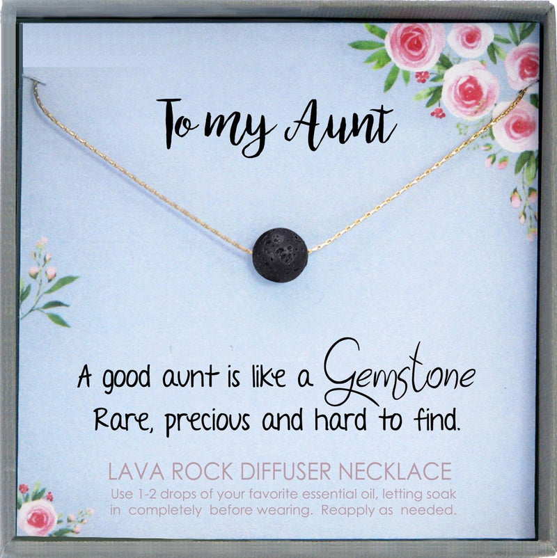Aunt Gift Necklace: Essential Oil Diffuser Necklace Lava stone Necklace, Diffuser Jewelry Aromatherapy Necklace Lava Stone Diffuser Necklace