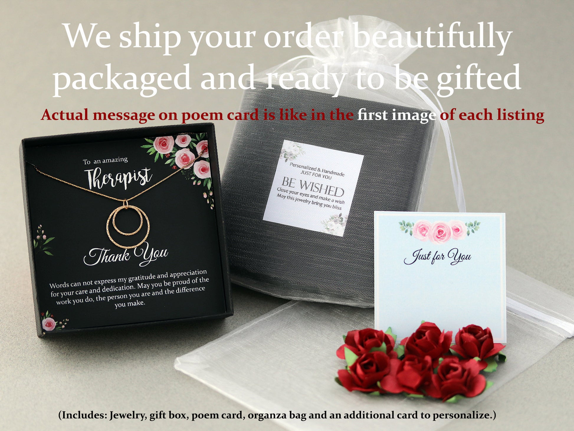 Apology Gift Necklace For Her: Gift to Say You're Sorry to Best Friend, Girlfriend and Loved Ones, 2 Linked Circles